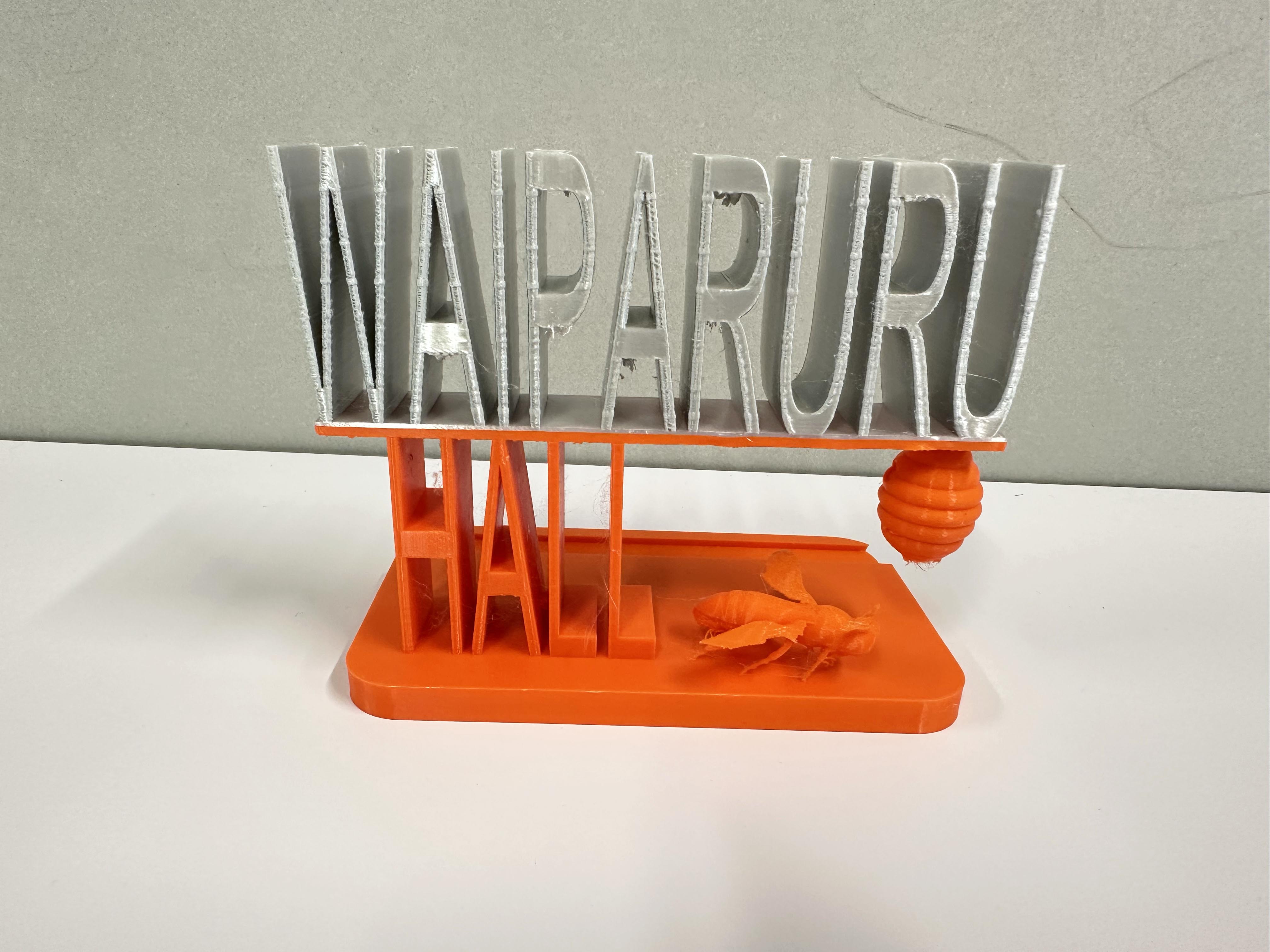 3D printed Waiparuru Hall phone holder