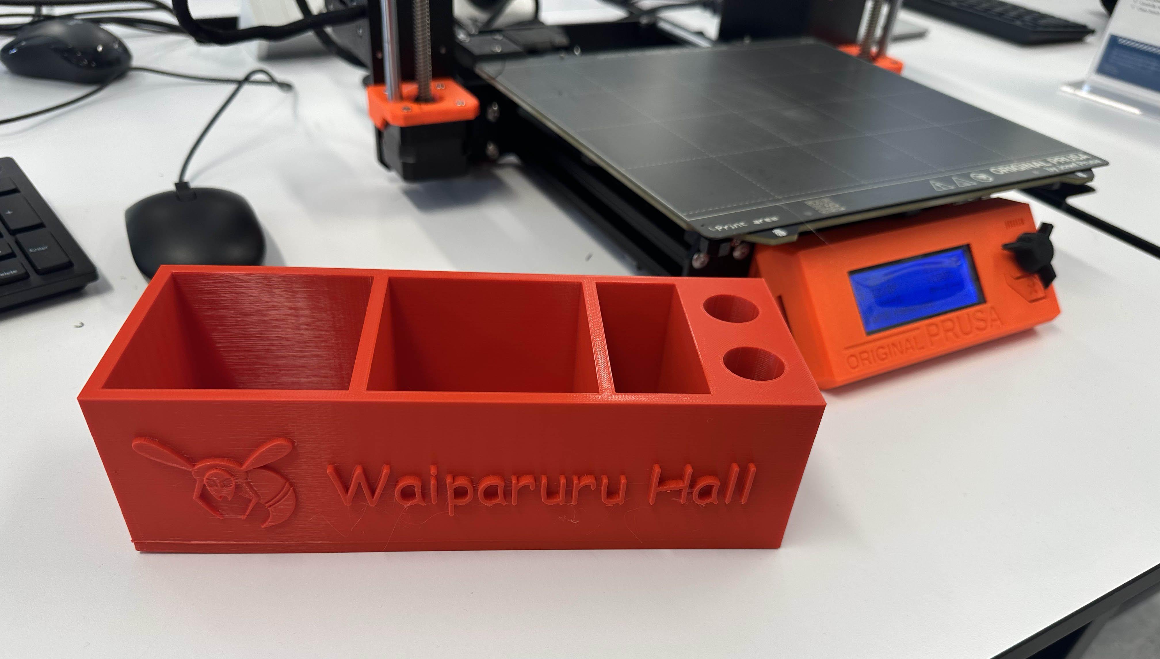 Stationary box designed in SolidWorks and 3D printed